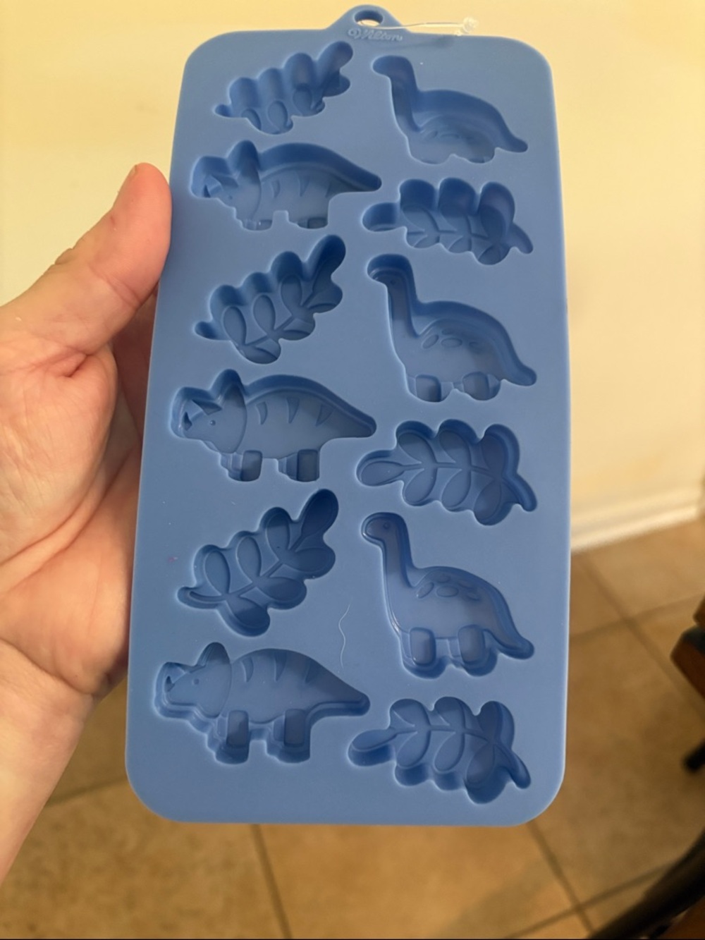 Blue Silicone Dino and Leaf Mold Tray - Unbranded